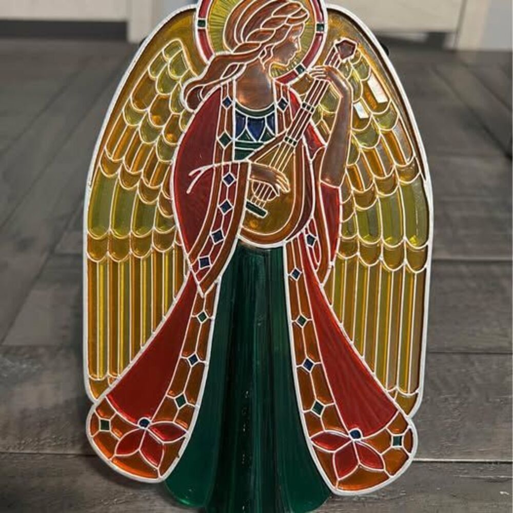 Hallmark Colorful Translucent Acrylic Christmas Angel Tree 1979
